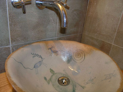 installed ceramic sink